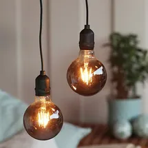 Hellum 2er Set Hängelampe außen Batterie + Fernbedienung, G95 9,5 x1 3,7 cm, dimmbar