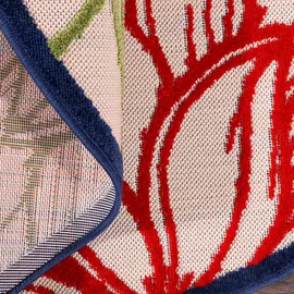 Sanat Teppich SANAT "Floral 2 Outdoor", bunt (multi), H:6mm Ø:200cm, Kunstfaser, Teppiche, Teppich, In- und Outdoor geeignet, florales Design, Balkon, Terasse
