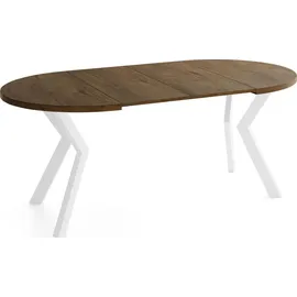 WFL GROUP Runder Ausziehtisch 90-190 x 77 cm Eiche Braun