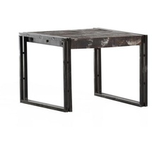 Stylefurniture Couchtisch aus Metall und Massivholz, braun, 60 x 60 x 45 cm