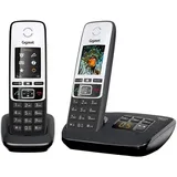 Gigaset C190A DUO – Premium schnurloses Heimtelefon mit Anrufbeantworter und Störrufblockierung – 2 Mobilgeräte, Schwarz/Silber [UK Version]