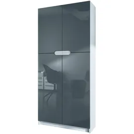 Vladon Logan Aktenschrank 82 x 185 x 37 cm grau
