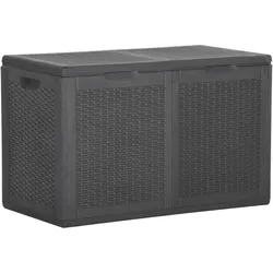 Garten-Aufbewahrungsbox 180 L Schwarz PP Rattan