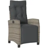 vidaXL Gartensessel 58,4 x 69,7 x 93 cm grau mit Fußteil