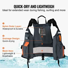 Vevor Schwimmweste Wassersport Schwarz XL