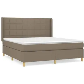vidaXL Boxspringbett mit Matratze Taupe 180x200 cm Stoff