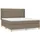 vidaXL Boxspringbett mit Matratze Taupe 180x200 cm Stoff