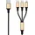 2Go 797152 USB Kabel 3 m USB B USB C/Micro-USB B/Lightning Schwarz, Gold