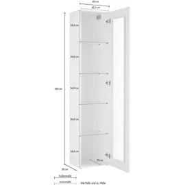 Home Affaire Vitrine Maruska 40 x 30 x 180 cm Weiß