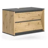 Vicco Waschbeckenunterschrank Edelin 2 Schubladen 80 x 50 x 45 cm Anthrazit/Artisan