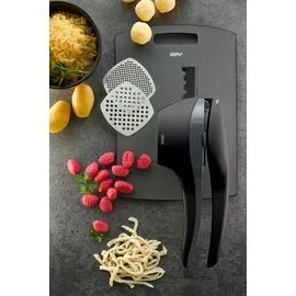 GEFU PRESCO schwarz, B:9,9cm L:11,5cm T:33,5cm, Edelstahl, Kunststoff, Küchenpressen, zum Pressen von Kartoffeln, Obst, Spaghetti-Eis oder Spätzle