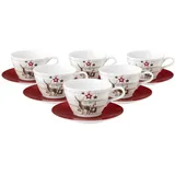 SELTMANN WEIDEN Milchkaffeetasse 0,37 l Weiß-Braun 6 St.