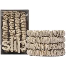 Slip Silk Back To Basics Skinny Scrunchies Blonde Haargummi 4 Stk