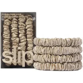 Slip Silk Back To Basics Skinny Scrunchies Blonde Haargummi 4 Stk