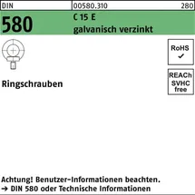 F. REYHER Nchfg. GmbH & Co. KG Ringschraube DIN 580 M56 C 15 E galvanisch verzinkt 1 Stück