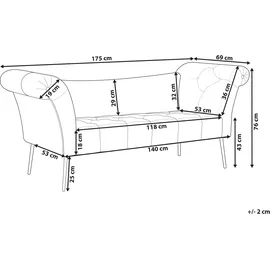 Beliani Chaiselongue Nantilly Polyester 0 x 0 x 0 cm Hellbraun