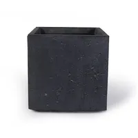 Köhko Blumenkübel aus Fiberglas Pflanztopf 40x40x40 cm dunkelgrau Quadrat