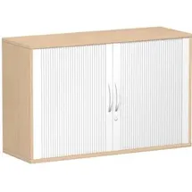 Geramöbel Rollladenschrank Holz 120 x 42,5 x 79,8 cm Silber/Buche abschließbar