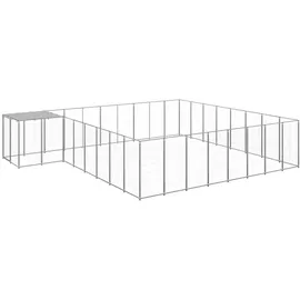 vidaXL Hundezwinger Silbern 20,57 m2 Stahl