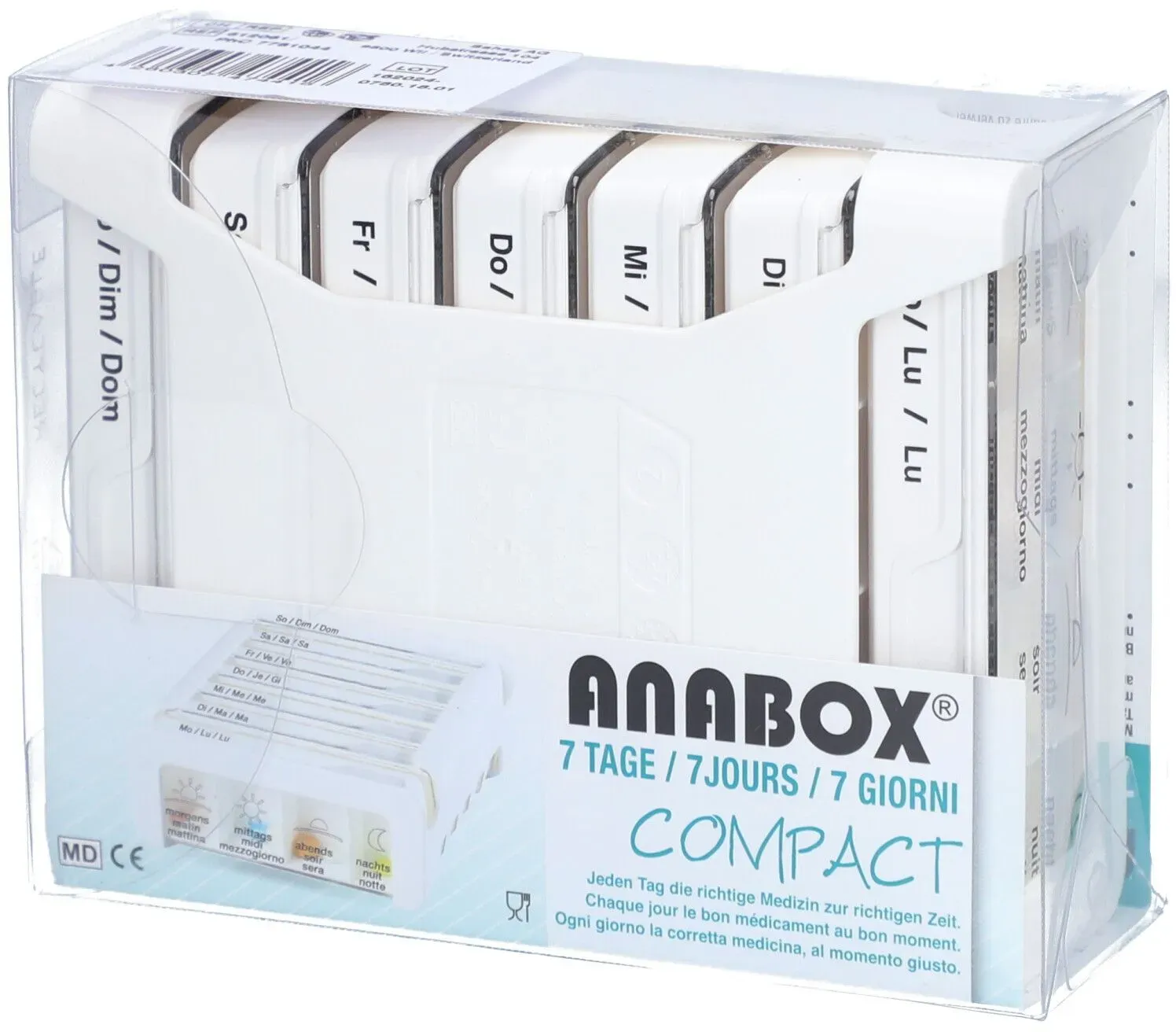 Anabox Medidispenser compact 7Tage weiss 4 F D/F/I