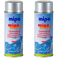 2x MIPA Mipatherm Silber Thermolack Ofenlack hitzebeständig bis 800°C 400 ml