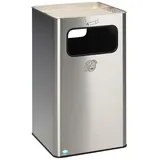 Proregal Kombiascher mit abgerundeten Ecken 2 Fach Einwurf 96 Liter, HxBxT 75,5 x 43 x 43 cm Edelstahl