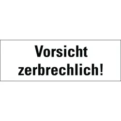 Aufkleber I Hinweisetikett Vorsicht, zerbrechlich!, weiß, Haftpapier, permanent, 147x50mm, 250/Rolle