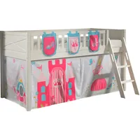 Vipack »Scott«, (Made in Europe), mit schräger Leiter, LF 90x200 cm, Vorhang, Tasche, 4 Designs weiß