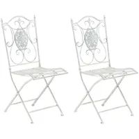 TPFGarden Stühle, Weiß, Metall, 42x91.5x49 cm, Gartenmöbel, Gartenstühle, Gartenstühle