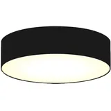smartwares - Zeitlose runde Deckenleuchte mit LED Stoffschirm Schwarz Ø 50cm