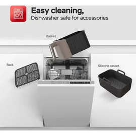 TURBO TRONIC TurboTronic Heißluftfritteuse XL grau