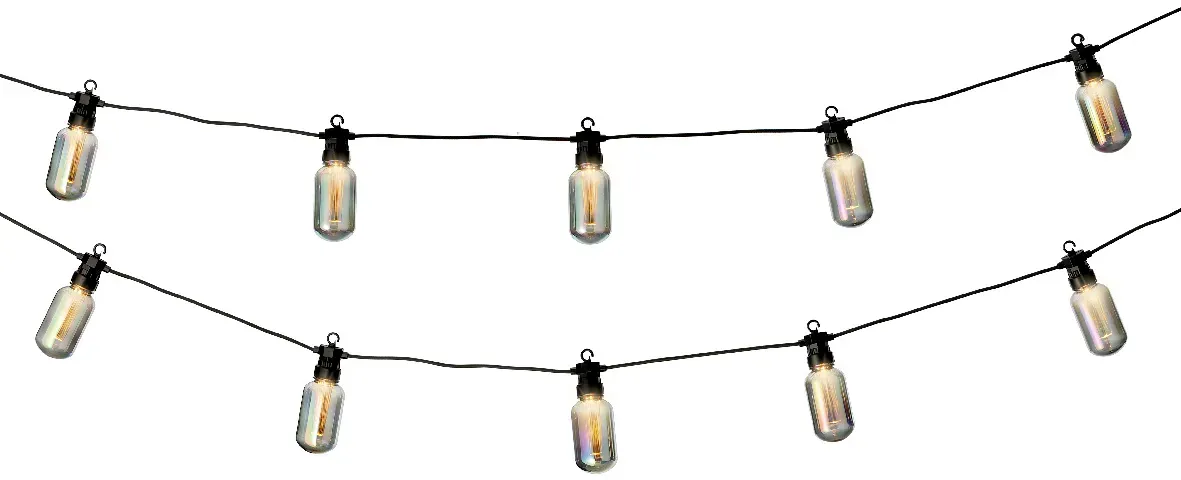 LED Party Lichterkette 20LED L9,5m warm weiß Timer,Transformator connect  - schwarz