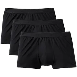 Boxershorts CALIDA "Boxershort New Boxer Natural Benefit 3P 3er Pack", Herren, Gr. L, schwarz, Obermaterial: 95% Baumwolle CO. 5% Elasthan EL., Unterhosen