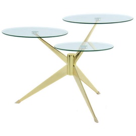 Kayoom Beistelltisch »Triplet«, Drei Tischplatten auf verschiedenen Höhen, Retro-Design, goldfarben - 75x46x60 cm