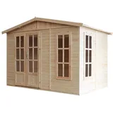 TIMBELA Gartenhaus Holz M334FB+H334FBGREY 6,03 m2 Dachziegel Grau mit Boden