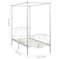 vidaXL Himmelbett 100 x 200 cm Weiß
