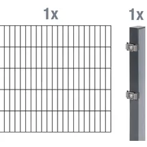 GAH Alberts Doppelstabmattenzaun Set 1 Matte 120 cm anthrazit