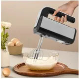 Jibenhome Handmixer 800W Handrührgerät Edelstahlkneter Handmixer mit Pürierstab, Knethaken, mit 5 Geschwindigkeitsstufen,für Heim und Profiküchen schwarz