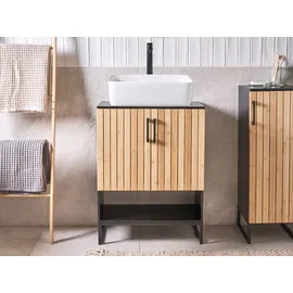 Beliani Waschbeckenunterschrank 60 x 80 x 30 cm Beige