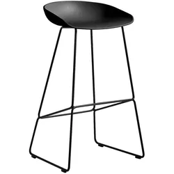 HAY - About A Stool AAS 38 Barhocker H 85, black 2.0 (Kunststoffgleiter)