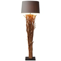 Levandeo Lampe Stehlampe 175cm Holz Natur Grau Holzlampe Unikat