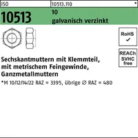 Industrial Quality Supplies Selbstsichernde Sechskantmutter ISO 10513 M 8