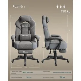 Songmics OBG077G01 Gaming-Stuhl schiefergrau