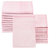 ZOLLNER 20er Set Waschhandschuhe, 16x22 cm, Baumwollmix, rosa