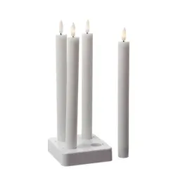 MARELIDA LED Stabkerzen LISA Tafelkerzen Dinnerkerzen wiederaufladbar weiß