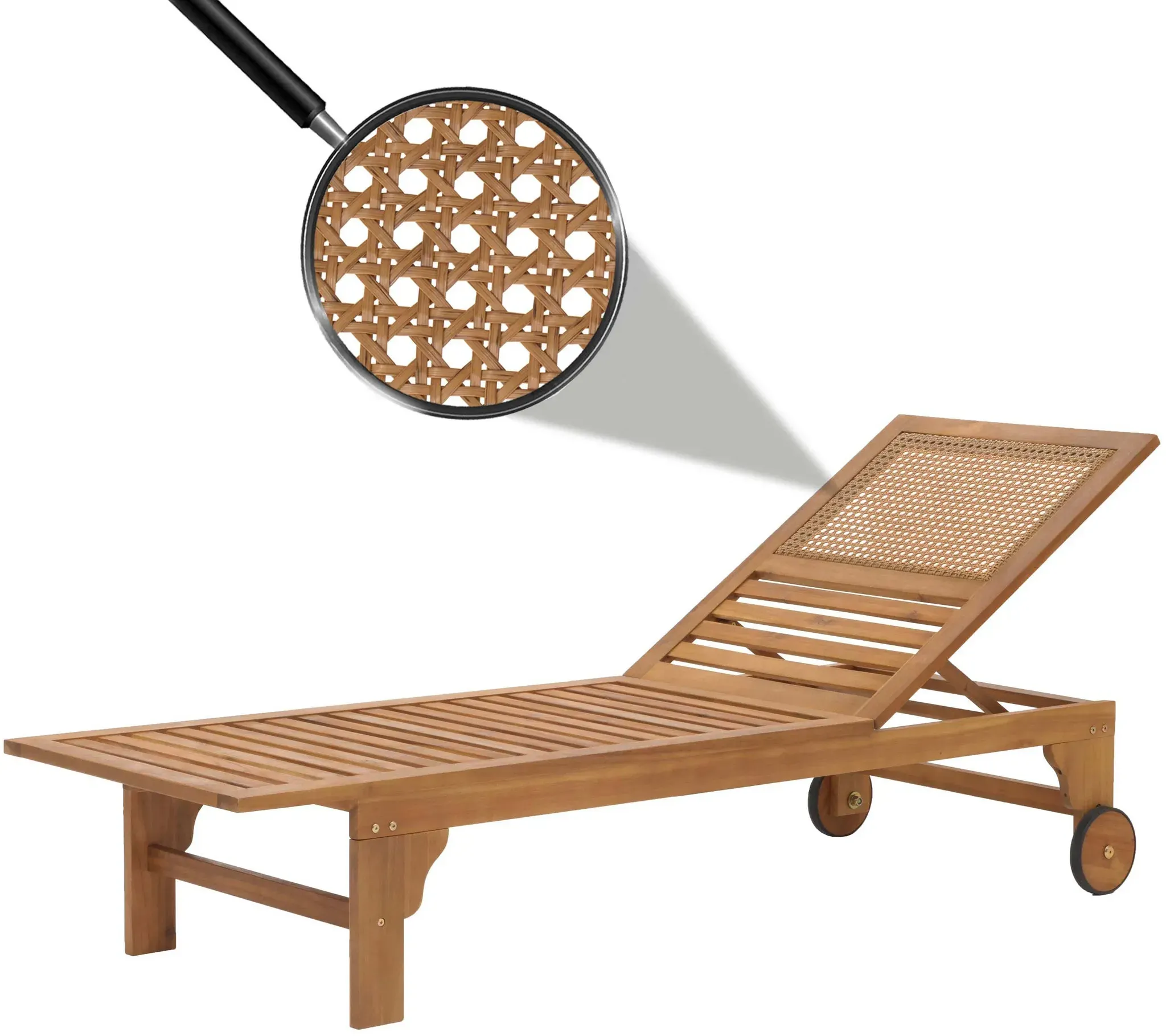 Sonnenliege HWC-N48, Relaxliege Gartenliege Liegestuhl, Massiv-Holz Akazie MVG-zertifiziert