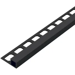 Quadratprofil / Ecken Aluminium strukturbeschichtet schwarzmatt | Quadrat-Eckstück Aluminium - 11,0 mm