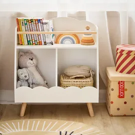 SoBuy Kinderregal KMB100 61 x 71 x 35 cm Kiefer massiv weiß