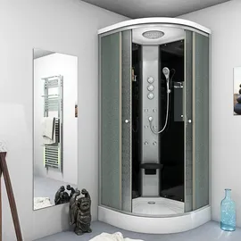 AcquaVapore Duschkabine Fertigdusche Dusche Komplettkabine D10-13m1-ec 90x90 cm, Mit 2k Scheiben Versiegelung