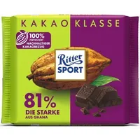 Ritter Sport Kakao Klasse 81% Die Starke 100g Tafel 12er Pack (12x100 g) - 1.2 kg